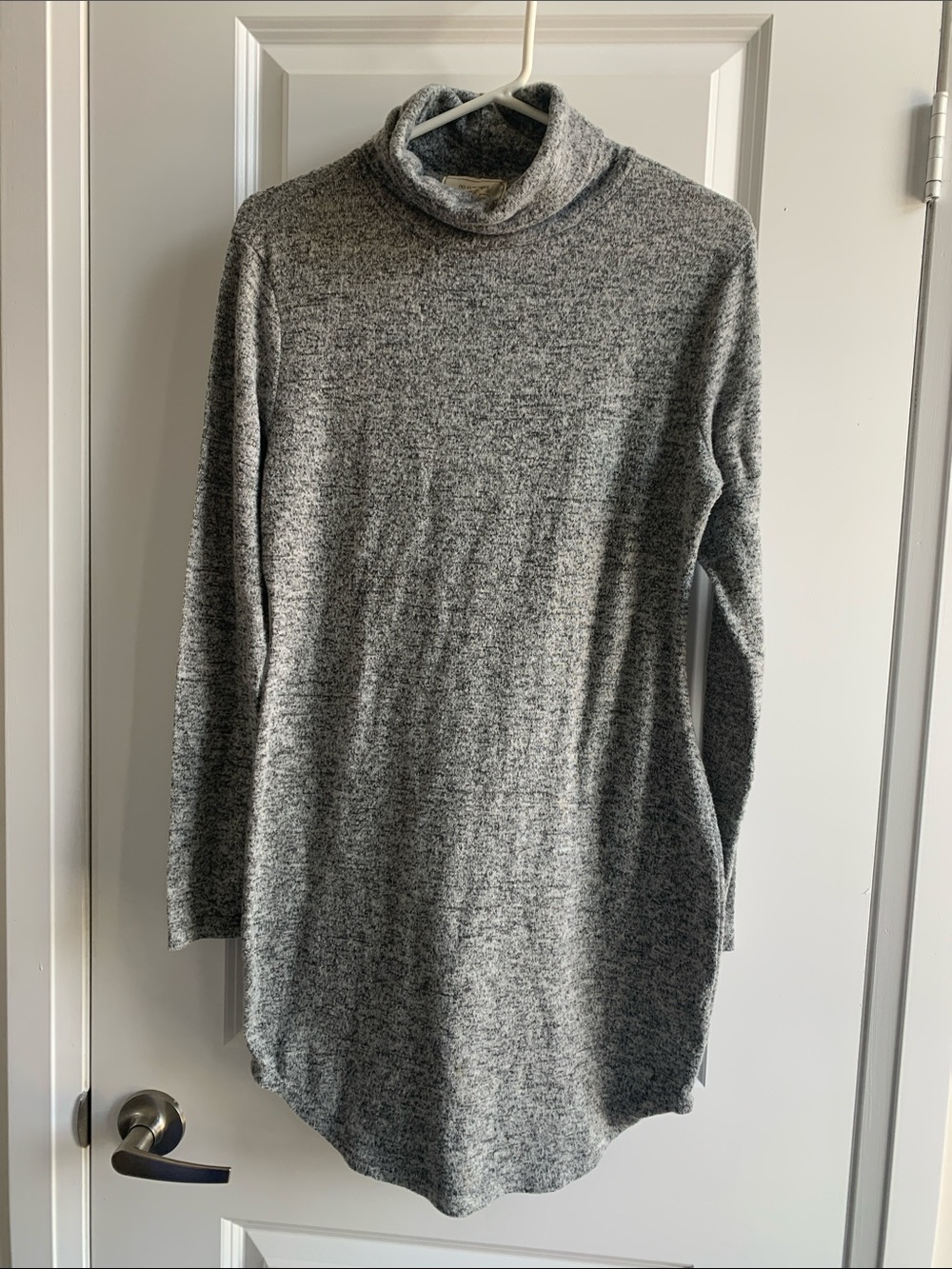 Women's Gray Cowl Neck Sweater Dress